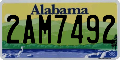 AL license plate 2AM7492