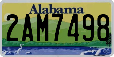 AL license plate 2AM7498