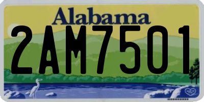 AL license plate 2AM7501