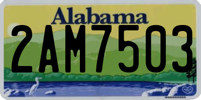 AL license plate 2AM7503
