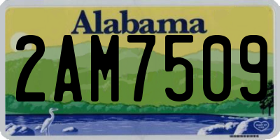 AL license plate 2AM7509