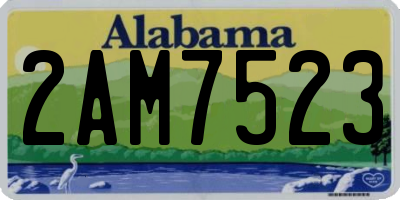 AL license plate 2AM7523