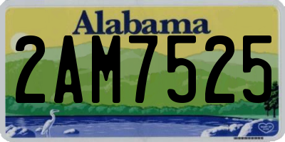 AL license plate 2AM7525