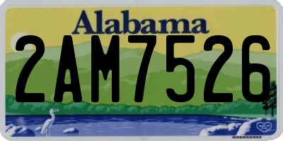AL license plate 2AM7526