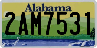 AL license plate 2AM7531