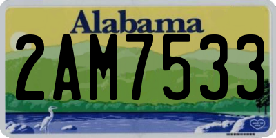 AL license plate 2AM7533