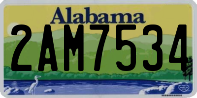 AL license plate 2AM7534