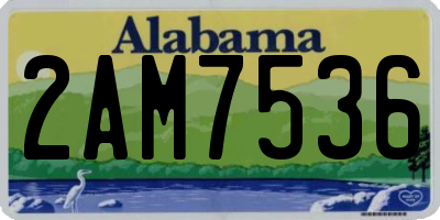 AL license plate 2AM7536