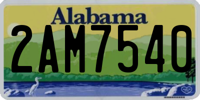 AL license plate 2AM7540