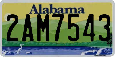AL license plate 2AM7543