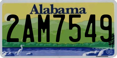 AL license plate 2AM7549