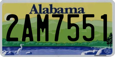 AL license plate 2AM7551