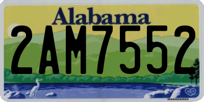 AL license plate 2AM7552