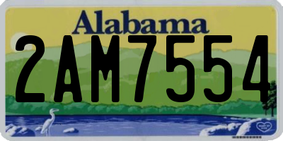 AL license plate 2AM7554