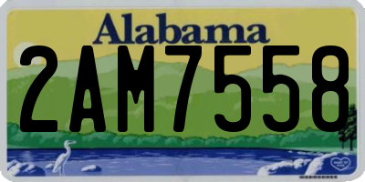 AL license plate 2AM7558