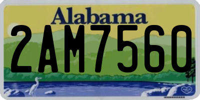 AL license plate 2AM7560