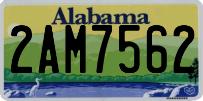 AL license plate 2AM7562