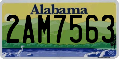 AL license plate 2AM7563