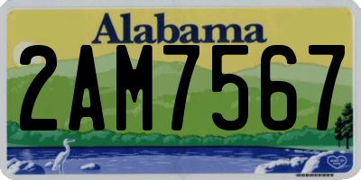 AL license plate 2AM7567
