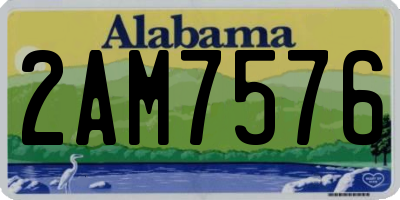 AL license plate 2AM7576