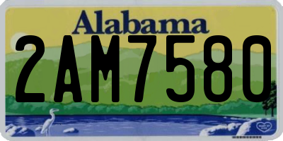 AL license plate 2AM7580