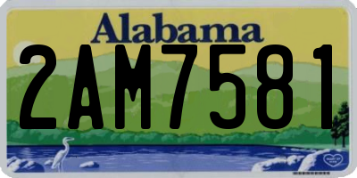 AL license plate 2AM7581