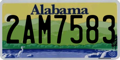 AL license plate 2AM7583