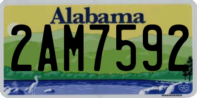 AL license plate 2AM7592
