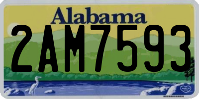 AL license plate 2AM7593