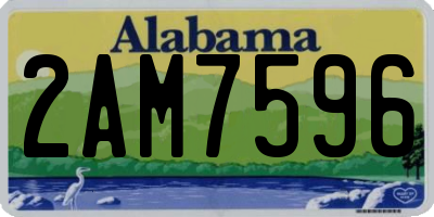 AL license plate 2AM7596