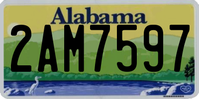 AL license plate 2AM7597