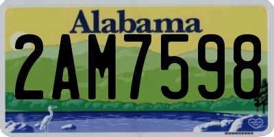 AL license plate 2AM7598