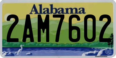 AL license plate 2AM7602