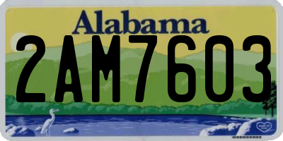 AL license plate 2AM7603
