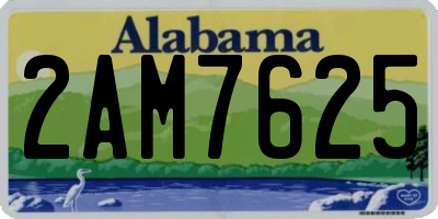 AL license plate 2AM7625