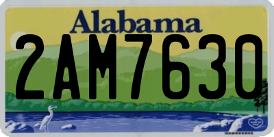 AL license plate 2AM7630