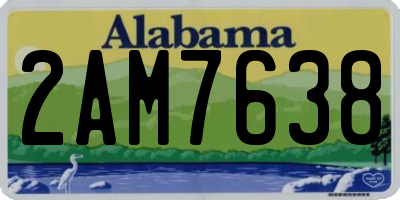 AL license plate 2AM7638