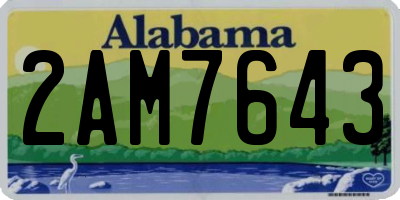 AL license plate 2AM7643