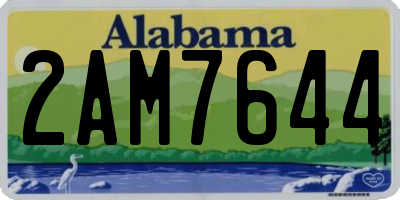 AL license plate 2AM7644