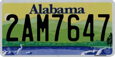 AL license plate 2AM7647