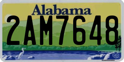 AL license plate 2AM7648