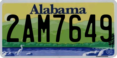 AL license plate 2AM7649