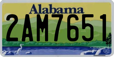 AL license plate 2AM7651