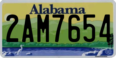 AL license plate 2AM7654