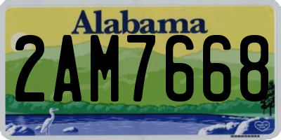AL license plate 2AM7668