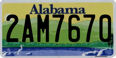 AL license plate 2AM7670