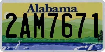 AL license plate 2AM7671