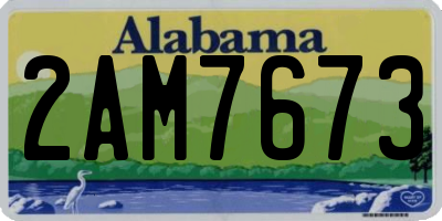 AL license plate 2AM7673