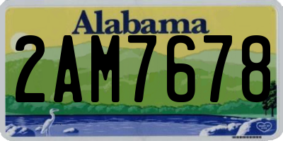 AL license plate 2AM7678