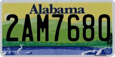 AL license plate 2AM7680